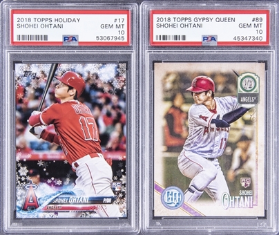 2018 Topps Holiday & Gypsy Queen Shohei Ohtani Lot Of Two (2) - Both Graded PSA GEM MT 10